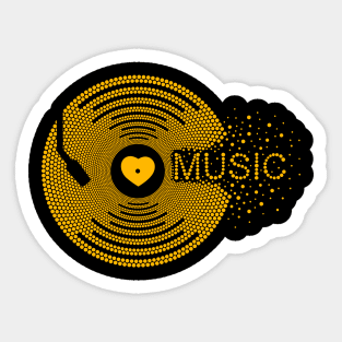 I love music vinyl Sticker